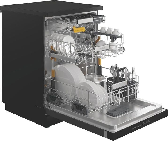 Посудомийна машина WHIRLPOOL W8FHS61BS MaxiSpace PowerClean Pro Кошик SpaceClean Автовідкривання дверей 60 см Чорна сталь 2098016 фото