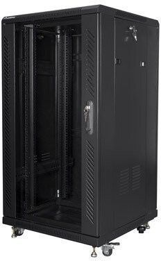 Шафа RACK LANBERG 19" 22U FF01-6622-12B 600 x 600 мм, стояча, чорна 470951 фото