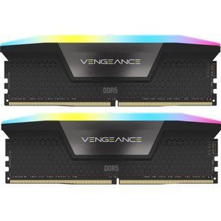 Пам'ять для настільних комп'ютерів Corsair 96 GB (2x48GB) DDR5 5600 MHz Vengeance RGB Black (CMH96GX5M2B5600C40) 027673 фото