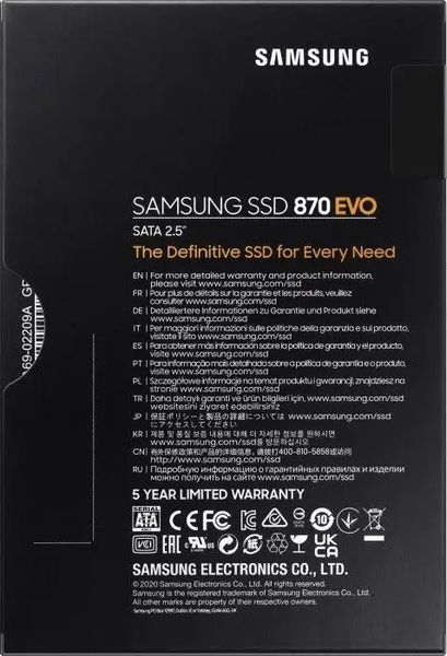 SSD накопитель Samsung 870 EVO 1 TB (MZ-77E1T0B) 000670 фото