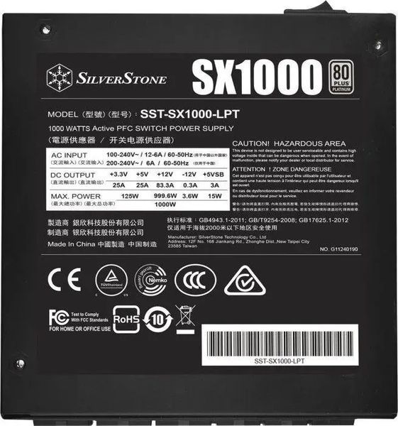 Блок живлення SilverStone SX1000 Platinum (SST-SX1000-LPT) 008578 фото