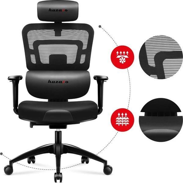 Компьютерное кресло для геймера Huzaro Combat 7.0 Black 018758 фото