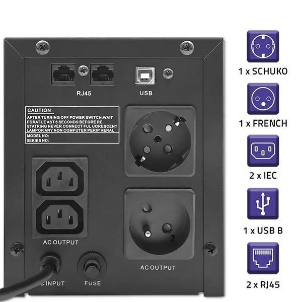 Линейно-интерактивное ИБП Qoltec Monolith LCD 2000VA/1200W (53771) 022623 фото