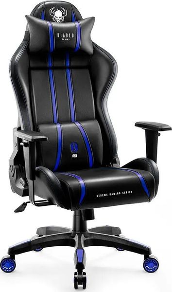 Компьютерное кресло для геймера Diablo Chairs X-One 2.0 Normal Size Black/Blue 312204 фото