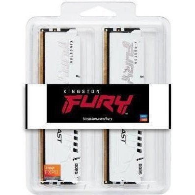 Память для настольных компьютеров Kingston FURY 32GB (2x16GB) DDR5 6400MHz Beast EXPO White (KF564C32BWEK2-32) 033767 фото