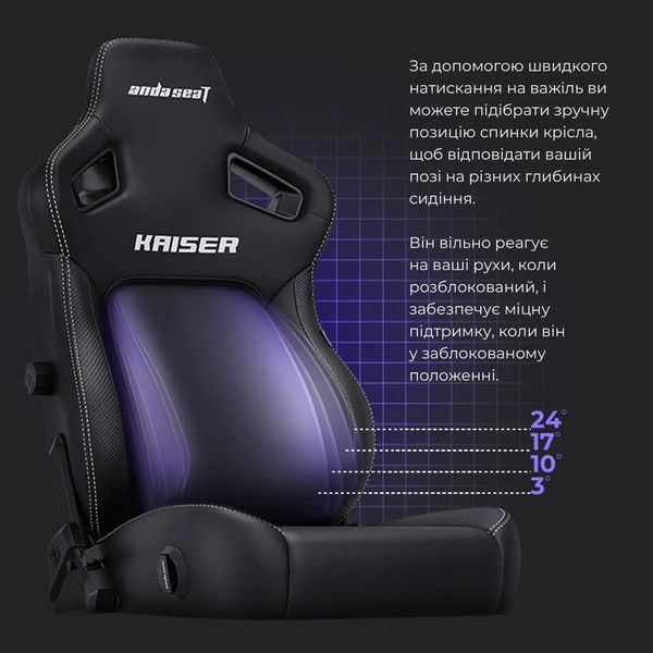 Компьютерное кресло для геймера Anda Seat Kaiser 4 L Black Premium PVC (AD12YDDC-L-20-B-PV/C) 578311ua фото