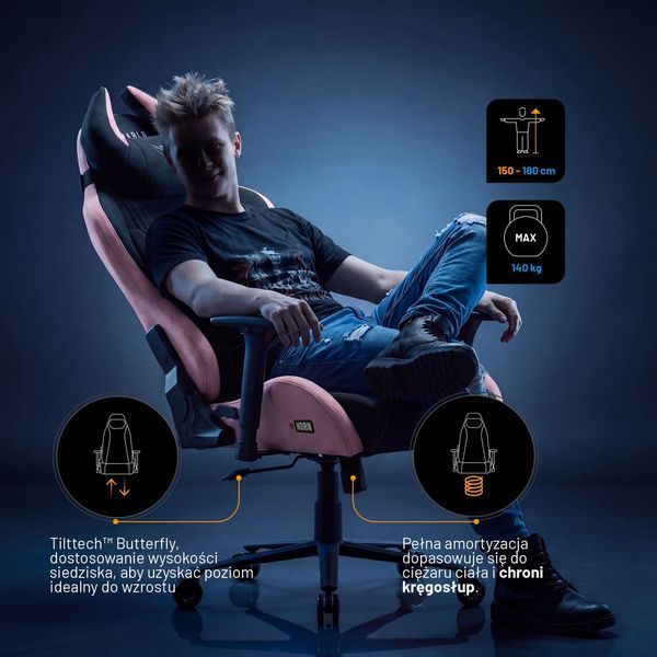Игровое кресло DIABLO CHAIRS X-Horn 2.0 Normal Size черно-розовое 1233456 фото