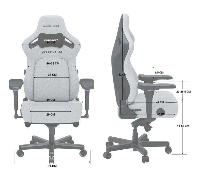 Компьютерное кресло для геймера Anda Seat Kaiser 4 L Black Premium PVC (AD12YDDC-L-20-B-PV/C) 578311ua фото