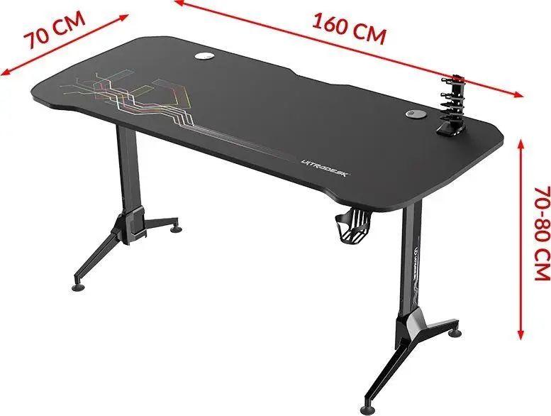 Геймерский игровой стол Ultradesk GRAND Black 320132 фото