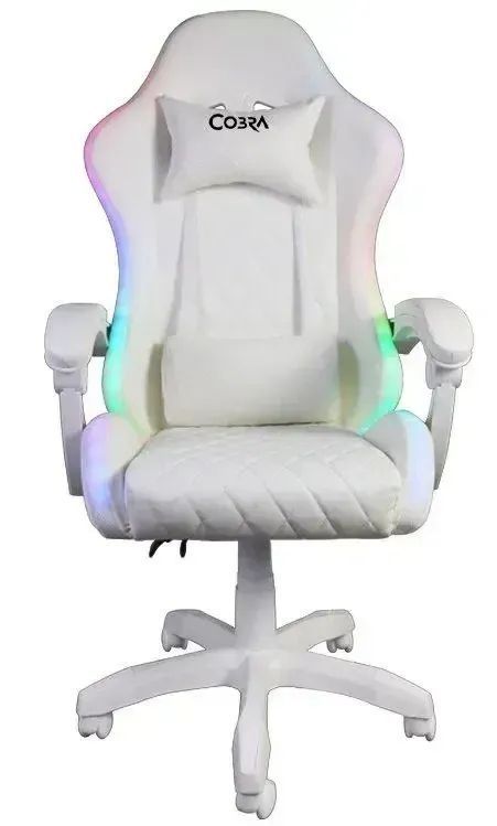 Компьютерное кресло для геймера Cobra WS8153 Eco-Skin RGB White 572761 фото