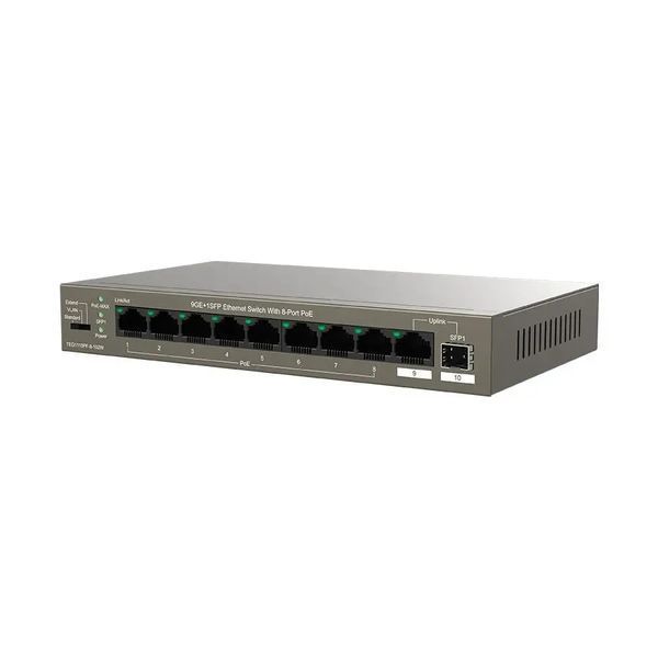 Комутатор некерований Tenda TEG1110PF-8-102W 018250 фото