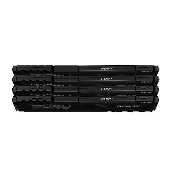 Память для настольных компьютеров Kingston Fury 64 GB (4x16GB) DDR4 3600 MHz Beast Black (KF436C18BBK4/64) 504399 фото