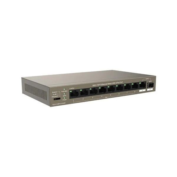 Комутатор некерований Tenda TEG1110PF-8-102W 018250 фото