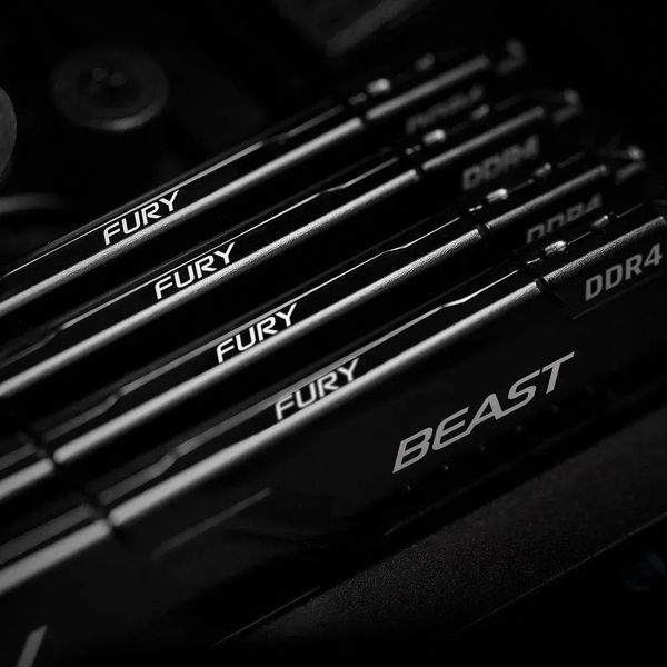 Память для настольных компьютеров Kingston Fury 64 GB (4x16GB) DDR4 3600 MHz Beast Black (KF436C18BBK4/64) 504399 фото