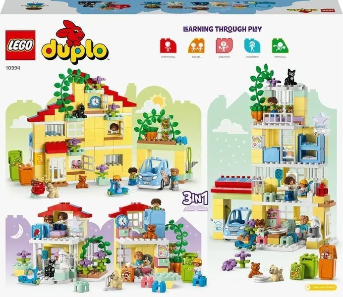Блочный конструктор LEGO Duplo Семейный дом 3 в 1 (10994) 613390 фото