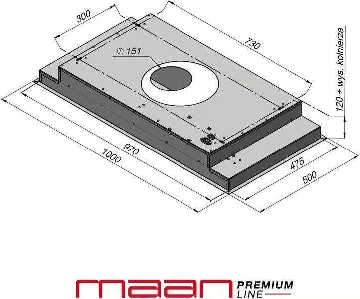Витяжка пласка Maan Prime 2 Black 603996 фото