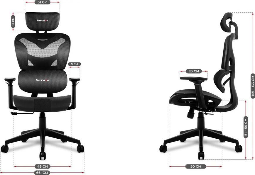 Компьютерное кресло для геймера Huzaro Combat 8.0 Black 018759 фото