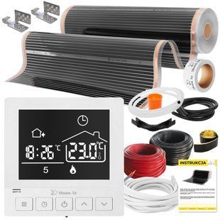 Плівка гріюча інфрачервона MISSION AIR 160 Вт/м2 Black Silver PTC 4м2 (4м x 100см) + регулятор Taurus Білий e2065835 фото