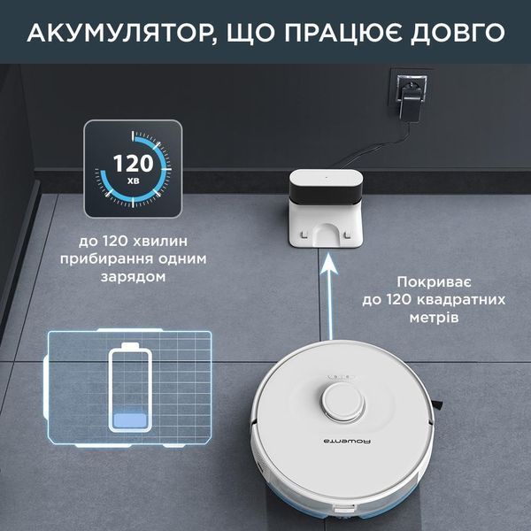 Робот-пилосос з вологим прибиранням Rowenta X-PLORER Serie 75 S RR8577WH 036655 фото