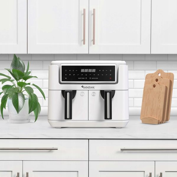 Фритюрница без масла Air Fryer TURBOTRONIC TT-AF118 Белый 7.26 л с двойной корзиной 2005370 фото
