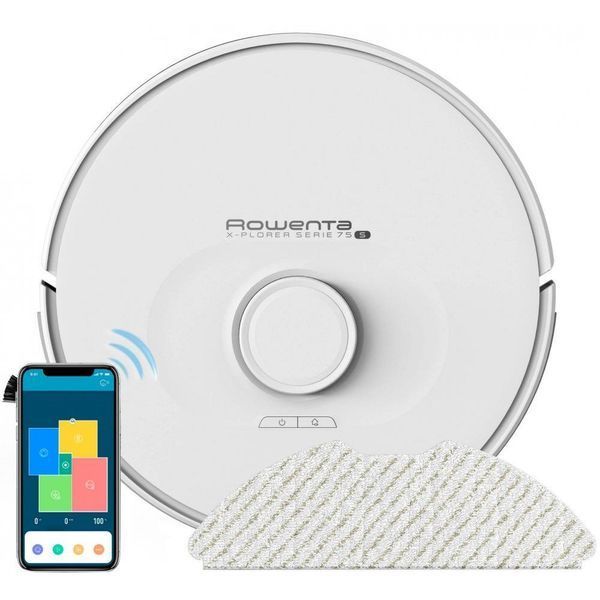 Робот-пилосос з вологим прибиранням Rowenta X-PLORER Serie 75 S RR8577WH 036655 фото