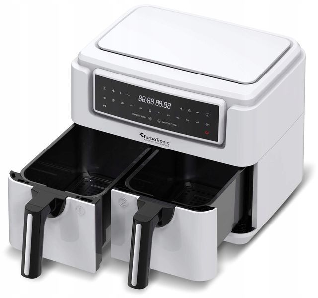 Фритюрница без масла Air Fryer TURBOTRONIC TT-AF118 Белый 7.26 л с двойной корзиной 2005370 фото