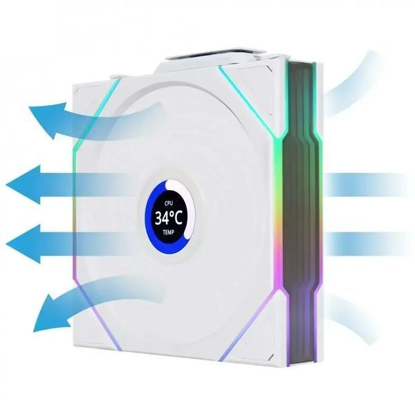 Вентилятор Lian Li Uni Fan TL120 LCD Wireless 3-pack White (12RTLLCD1W3W) 585371 фото