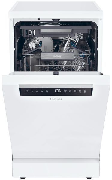 Посудомийна машина HAIER I-Pro Shine 5 Slim XF1C3TB1FW AI Smart, Auto Door - автоматичне відкривання дверцят, третя шухляда, hOn 2058833 фото