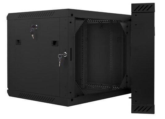 Шафа RACK LANBERG 19" 9U WF02-6609-10B 600 x 600 мм, настінна, чорна 470944 фото