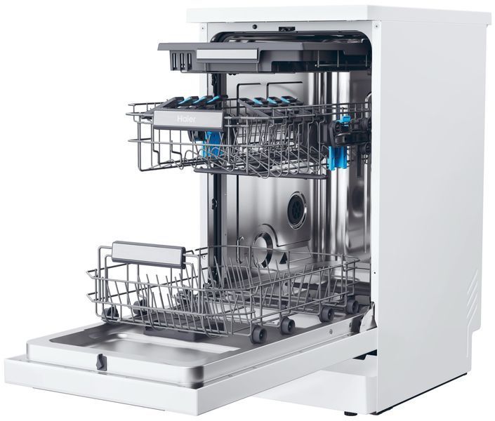 Посудомийна машина HAIER I-Pro Shine 5 Slim XF1C3TB1FW AI Smart, Auto Door - автоматичне відкривання дверцят, третя шухляда, hOn 2058833 фото