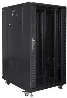 Шкаф RACK LANBERG 19" 22U FF01-6822-12B 600 x 800 мм, напольный, черный 470952 фото