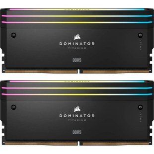 Пам'ять для настільних комп'ютерів Corsair 32 GB (2x16GB) DDR5 6000 MHz Dominator Titanium RGB Black (CMP32GX5M2B6000C30) 027804 фото