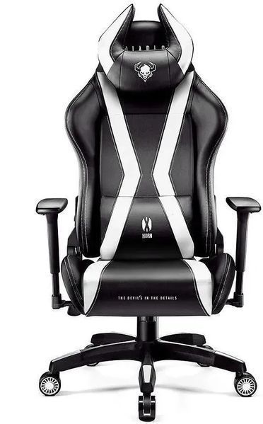 Комп'ютерне крісло для геймера Diablo Chairs X-Horn 2.0 Normal Size Black/White 606521 фото