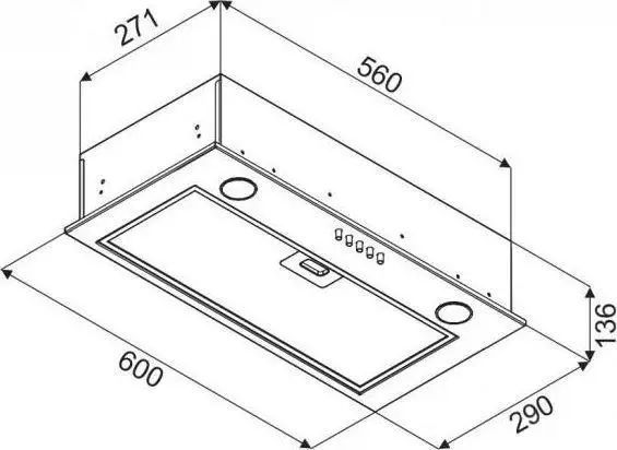 Витяжка вбудована VDB Box Eco 60 Black 005601 фото