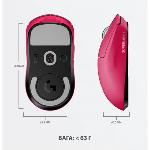 Миша Logitech G Pro X Superlight Wireless Magenta (910-005956) 024022 фото