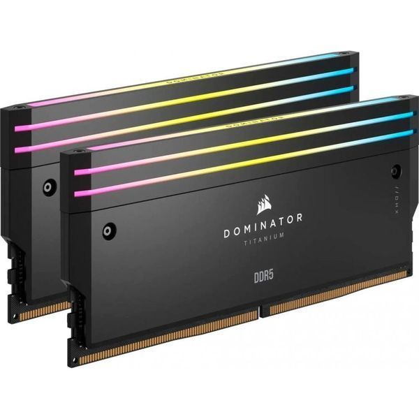 Пам'ять для настільних комп'ютерів Corsair 32 GB (2x16GB) DDR5 6000 MHz Dominator Titanium RGB Black (CMP32GX5M2B6000C30) 027804 фото