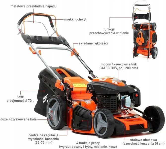Газонокосилка бензиновая Gatec GT150NKSGDY2001BL 604301 фото