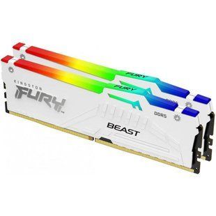 Пам'ять для настільних комп'ютерів Kingston FURY 64 GB (2x32GB) DDR5 6000 MHz Beast RGB EXPO White (KF560C36BWEAK2-64) 033849 фото