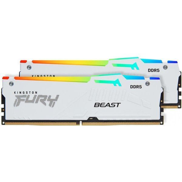 Пам'ять для настільних комп'ютерів Kingston FURY 64 GB (2x32GB) DDR5 6000 MHz Beast RGB EXPO White (KF560C36BWEAK2-64) 033849 фото