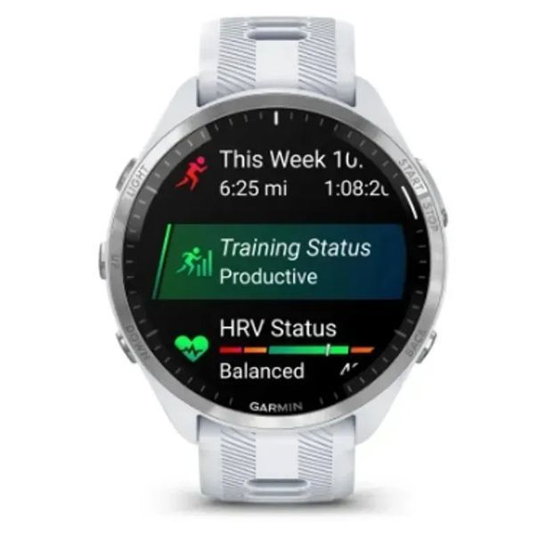 Смарт-часы Garmin Forerunner 965 Titanium Bezel w. Whiteston Case and Whiteston/Powder Gray S. Band (010-02809-01/11/8) 613073 фото