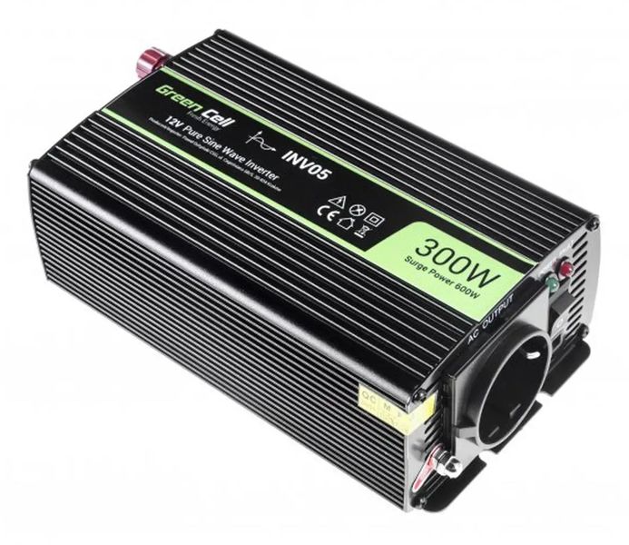 Преобразователь (инвертор) Green Cell 12V 230V 300W/600W (INV05DE) 477444 фото