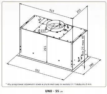 Витяжка вбудована Ciarko Uno 55 White 603831 фото