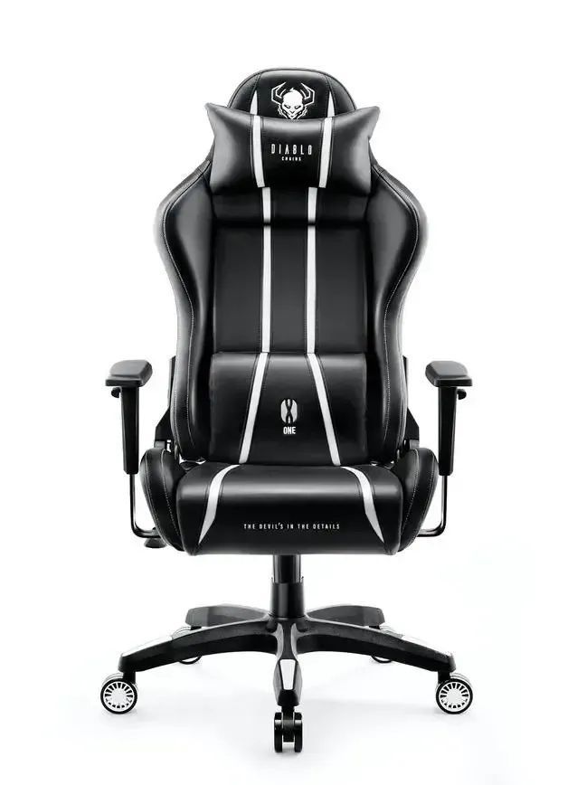 Компьютерное кресло для геймера Diablo Chairs X-One 2.0 Eco-Skin & Mesh Black/White 572762 фото