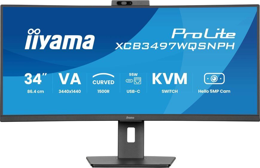 Монитор IIYAMA ProLite XCB3497WQSNPH-B1 34" 3440x1440px 120 Гц 0.4 мс [MPRT] Изогнутый + Norton Small Business 2127043 фото