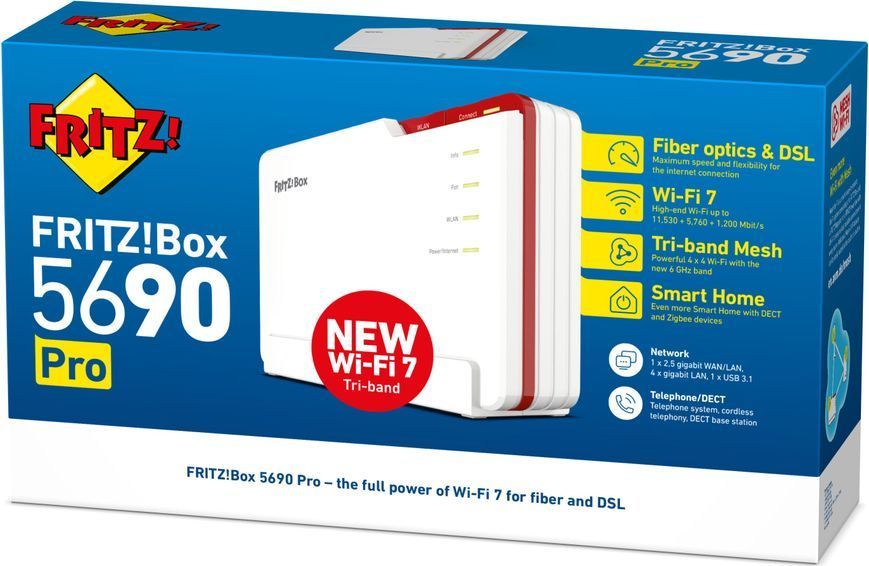 Маршрутизатор FRITZ! Box 5690 Pro 2.4 / 5 / 6 ГГц (TriBand), Wi-Fi Mesh 2112197 фото