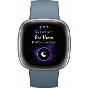 Смарт-годинник Fitbit Versa 4 Waterfall Blue/Platinum (FB523SRAG) 035037 фото