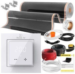 Пленка греющая инфракрасная MISSION AIR 160 Вт/м&sup2; Black Silver 10 м&sup2; (10 м x 100 см) + регулятор Aries LCD Белый e2257491 фото