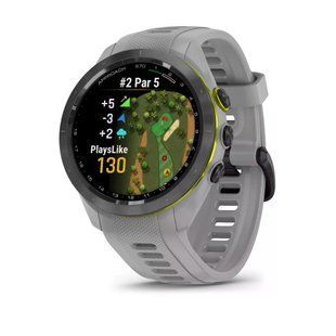 Смарт-годинник Garmin Approach S70 42mm B. Ceramic Bezel w. Powder Gray S. Band (010-02746-01/11) 035038 фото