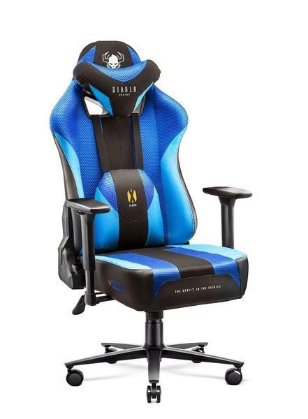 Комп'ютерне крісло для геймера Diablo Chairs X-Player 2,0 Normal Size Black/Blue 019375 фото