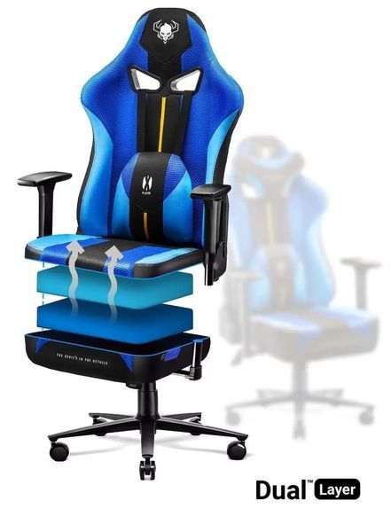 Комп'ютерне крісло для геймера Diablo Chairs X-Player 2,0 Normal Size Black/Blue 019375 фото